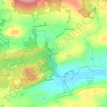 Mappa topografica Saint Peters, altitudine, rilievo
