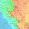 Mappa topografica Kodagu, altitudine, rilievo