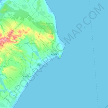 Mappa topografica Kelibia, altitudine, rilievo