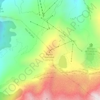 Mappa topografica El Mandilar, altitudine, rilievo