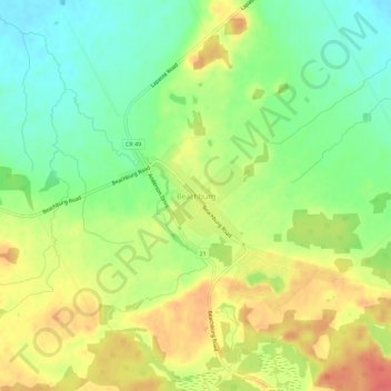 Mappa topografica Beachburg, altitudine, rilievo
