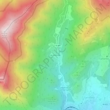 Mappa topografica Las Dehesas, altitudine, rilievo