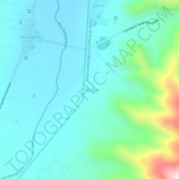 Mappa topografica Chilcayo, altitudine, rilievo