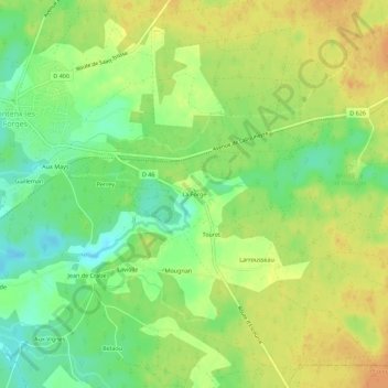 Mappa topografica La Forge, altitudine, rilievo