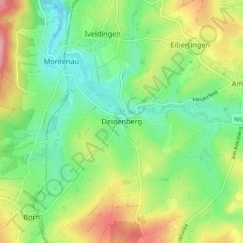 Mappa topografica Deidenberg, altitudine, rilievo
