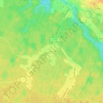 Mappa topografica Le Mayne, altitudine, rilievo