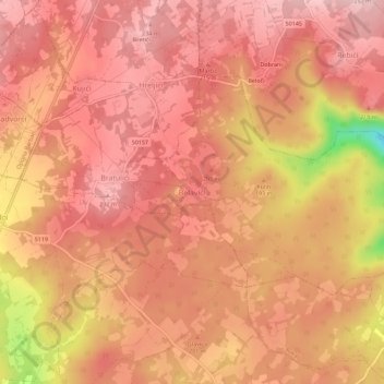Mappa topografica Belavići, altitudine, rilievo
