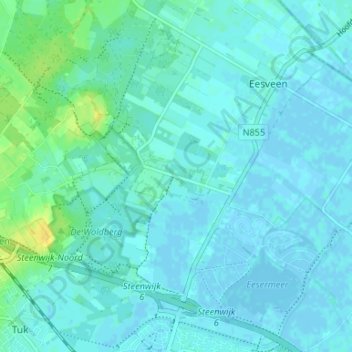 Mappa topografica De Bult, altitudine, rilievo