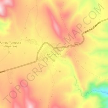Mappa topografica Yamparáez, altitudine, rilievo