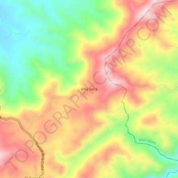 Mappa topografica Villa Seca, altitudine, rilievo