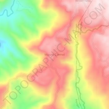 Mappa topografica Mount Carmel, altitudine, rilievo