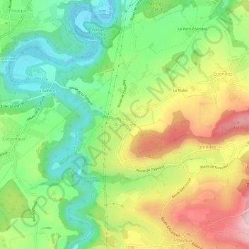 Mappa topografica Arconciel, altitudine, rilievo