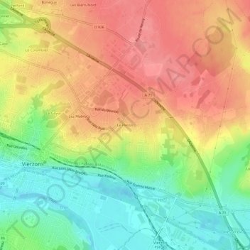 Mappa topografica Le Plessis, altitudine, rilievo