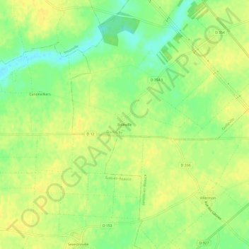 Mappa topografica Boinville, altitudine, rilievo