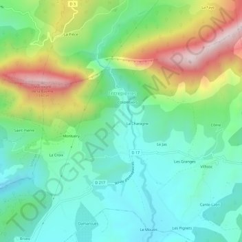 Mappa topografica Méhane, altitudine, rilievo