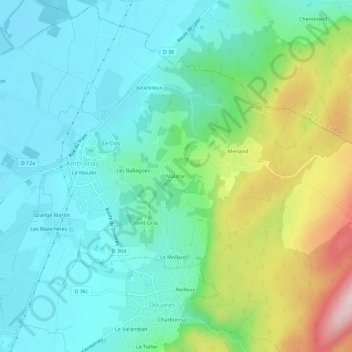 Mappa topografica Malafan, altitudine, rilievo
