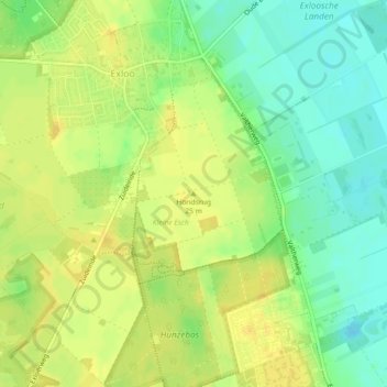 Mappa topografica Hondsrug, altitudine, rilievo