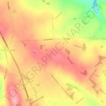 Mappa topografica Arbor Low, altitudine, rilievo