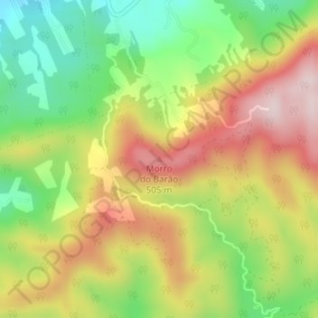 Mappa topografica Morro do Barão, altitudine, rilievo