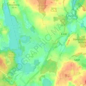 Mappa topografica Schönweide, altitudine, rilievo