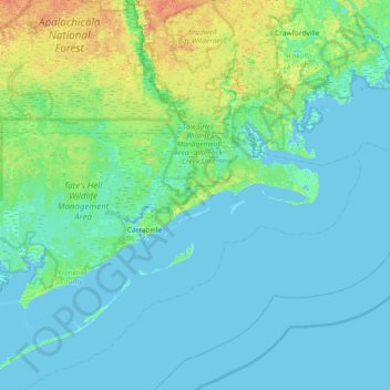 Mappa topografica Saint James Island, altitudine, rilievo
