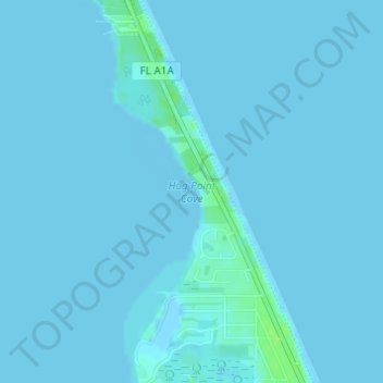 Mappa topografica Hog Point Cove, altitudine, rilievo