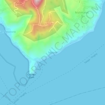 Mappa topografica Mainit, altitudine, rilievo