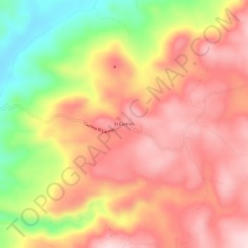 Mappa topografica El Carmín, altitudine, rilievo