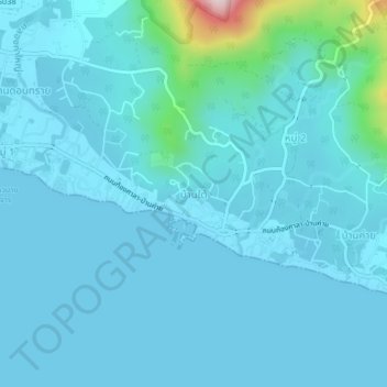 Mappa topografica Baan Tai, altitudine, rilievo