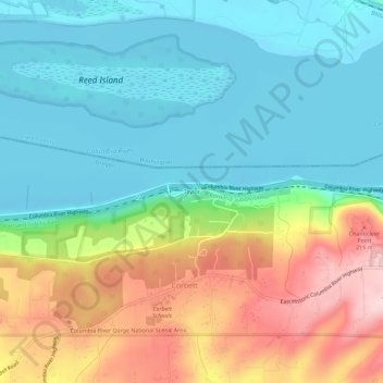 Mappa topografica Taylor, altitudine, rilievo