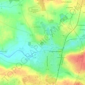 Mappa topografica Béré, altitudine, rilievo