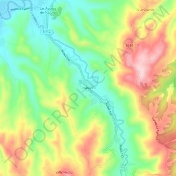 Mappa topografica Pupuya, altitudine, rilievo