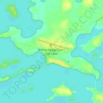 Mappa topografica Cat Lake, altitudine, rilievo