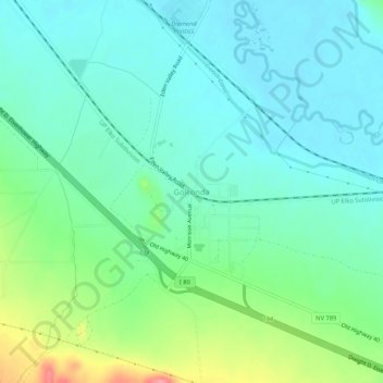 Mappa topografica Golconda, altitudine, rilievo