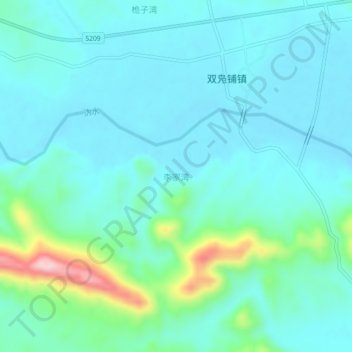 Mappa topografica 李家湾, altitudine, rilievo