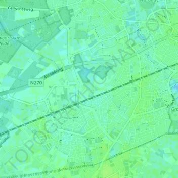 Mappa topografica Medevoort, altitudine, rilievo