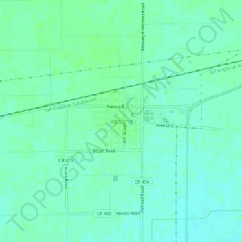 Mappa topografica Blessing, altitudine, rilievo