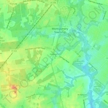 Mappa topografica Harlingen, altitudine, rilievo