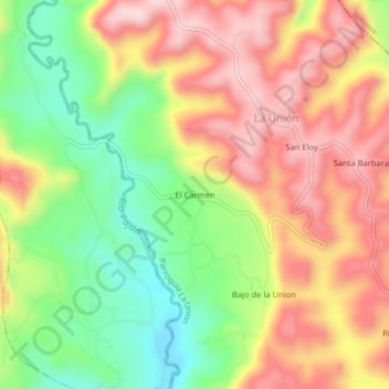 Mappa topografica El Carmen, altitudine, rilievo