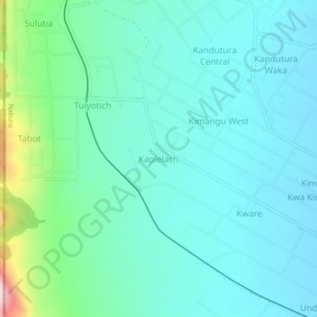 Mappa topografica Kaplelach, altitudine, rilievo