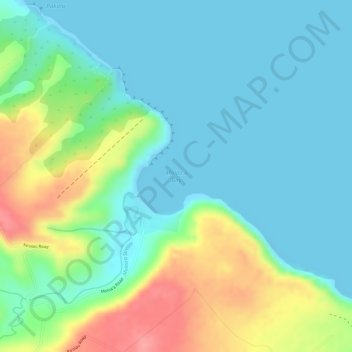 Mappa topografica Moloaʻa Bay, altitudine, rilievo