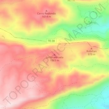 Mappa topografica La Escaleruela, altitudine, rilievo