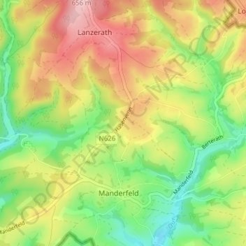 Mappa topografica Hasenvenn, altitudine, rilievo