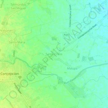 Mappa topografica Santo Cristo, altitudine, rilievo