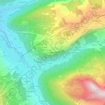 Mappa topografica La Mouille, altitudine, rilievo