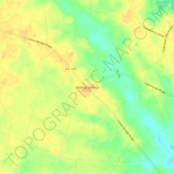 Mappa topografica Madray Springs, altitudine, rilievo