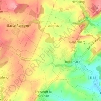Mappa topografica Esing, altitudine, rilievo