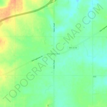 Mappa topografica Homewood, altitudine, rilievo