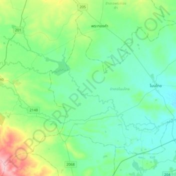 Mappa topografica Banlang, altitudine, rilievo