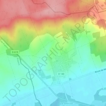 Mappa topografica Le Chemin de Provins, altitudine, rilievo